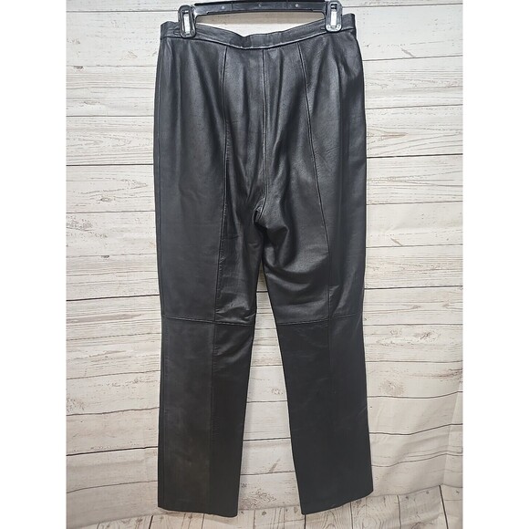 Croft and Barrow Lambskin Leather Pants Women's Size 8 Straight Lined High Waist - Picture 2 of 12